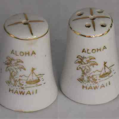 Vintage Aloha Hawaii Souvenir Salt and Pepper Shakers