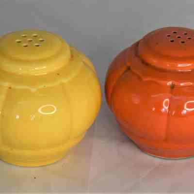 Vintage Ceramic Yellow & Orange Salt and Pepper Shakers