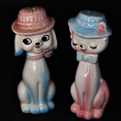 Dog and Cat Salt and Pepper Shakers