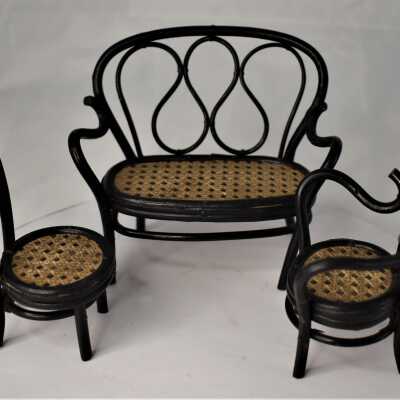 Dollhouse Wicker Seated Garden Set