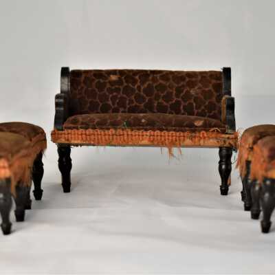 Dollhouse Giraffe Print Chairs and Couch