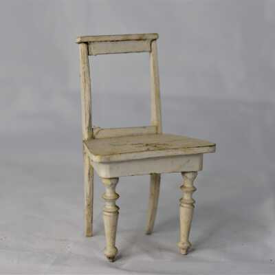 Dollhouse White Wooden Chair