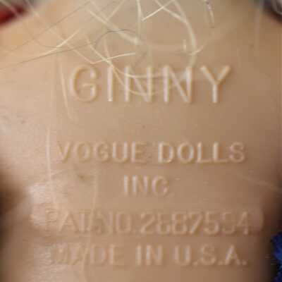 Vogue Dolls Mark: Located on her back