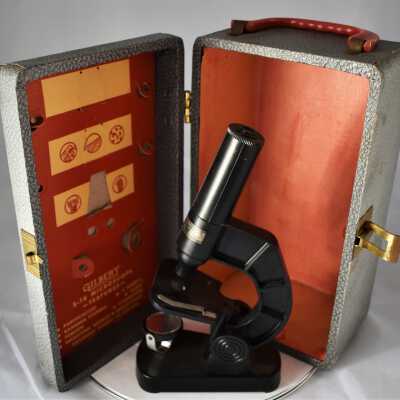 Case interior and No. 13022 microscope