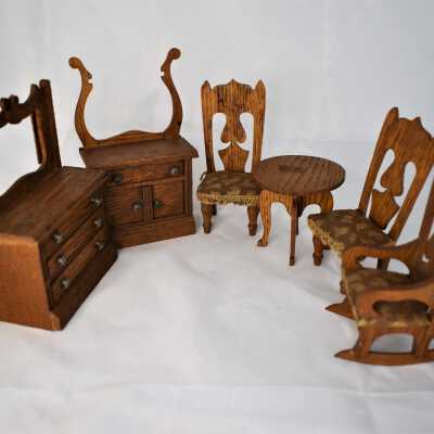 Dollhouse Wooden Living Room Set