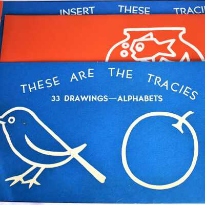 Tracies: Inside left page with the picture cards