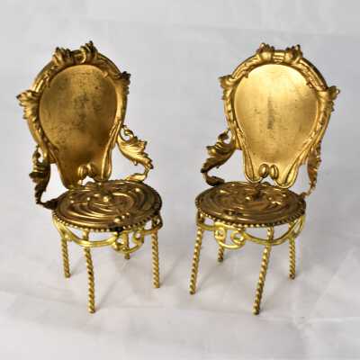 Dollhouse Brass Chairs