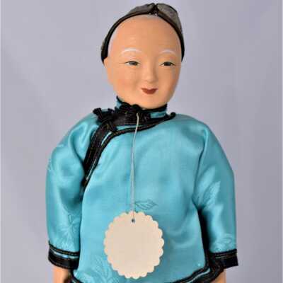 Chinese Handmade Doll with a Blue Shirt