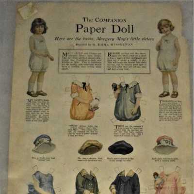 Full page of Madeline and Gladys paper dolls