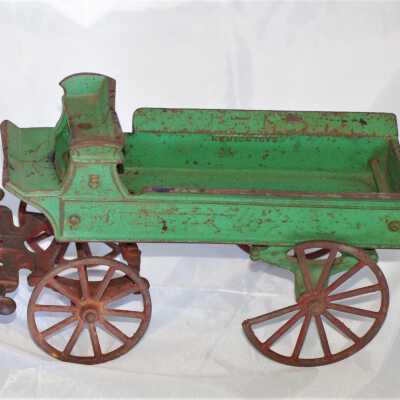 Horses with wagon attached