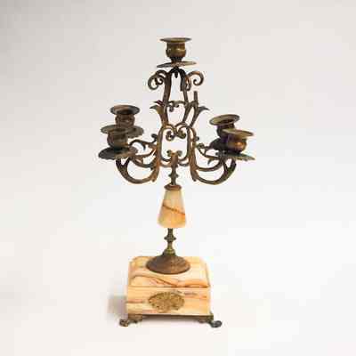 Candlelabra with Stone Base
