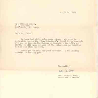 April 24, 1952 Letter to Billy Jones