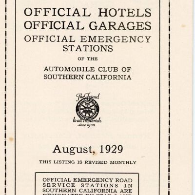 Automobile Club of Southern California Guide, August 1929