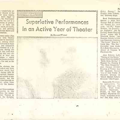 San Francisco Chronicle, December 26, 1976 Clipping, Photocopy