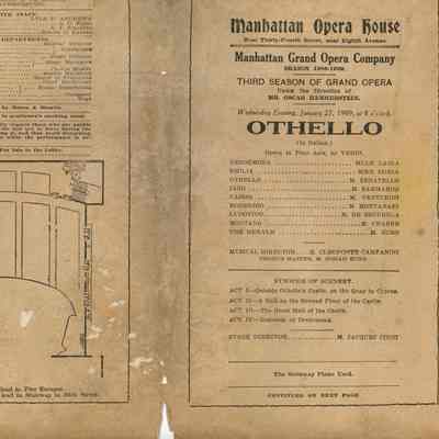 Manhattan Opera House Program, "Othello"
