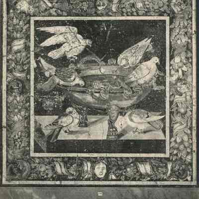 Photograph of Mosaic, "Doves on a Drinking Vessel"