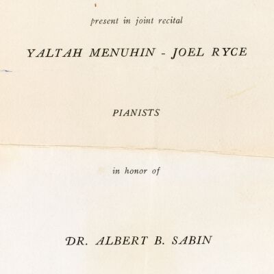 Yaltah Menuhin - Joel Ryce Recital Program