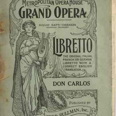 Metropolitan Opera House Program, "Don Carlos"