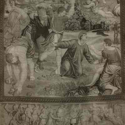 Photograph of Tapestry, "The Stoning of Saint Stephen"