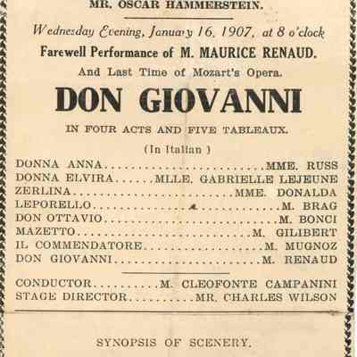 Opera Program, "Don Giovanni"