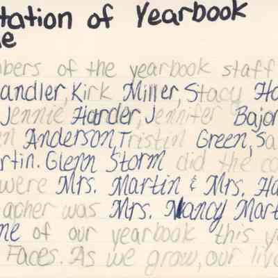 Yearbook Presentation Notes