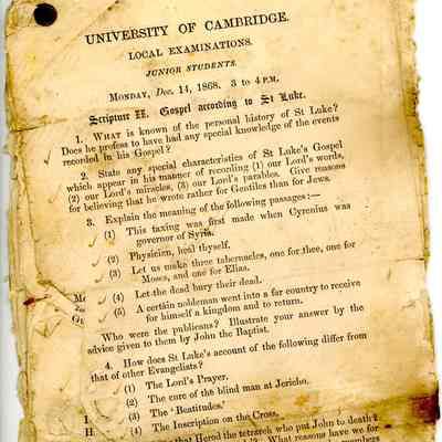 Examination Book for University of Cambridge Junior Students