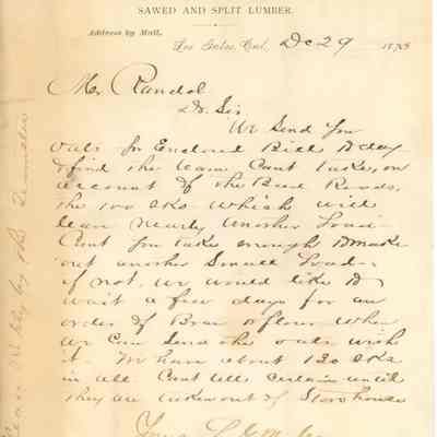 Letter to Mr. Randal