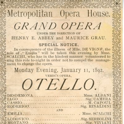 Otello Program, 1892