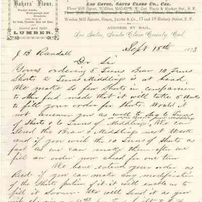 Los Gatos Manufacturing Co. Letter