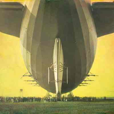Study for Tail View of Airship Akron at Moffett Field 1932 with Hangar One Under Construction