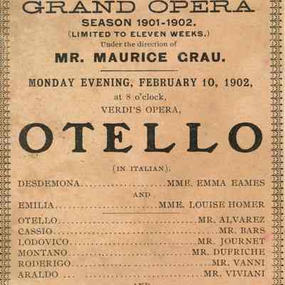 Metropolitan Opera House Program, "Otello"