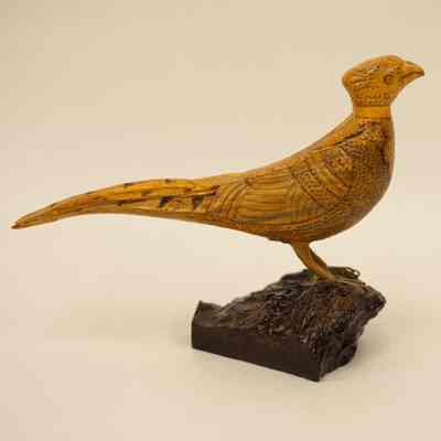 Ring-Neck Pheasant Wood Carving