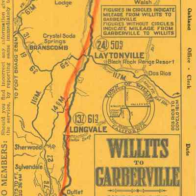 Willits to Garberville Road Map