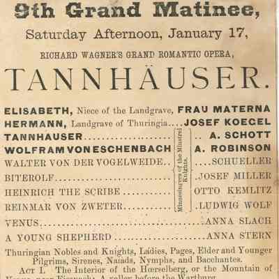 Metropolitan Opera House Program, "Tannhäuser"