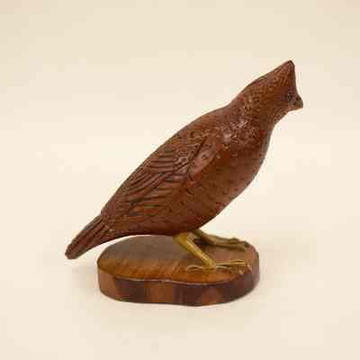 Scaled Quail Wood Carving