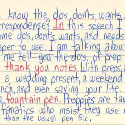 Speech Notes