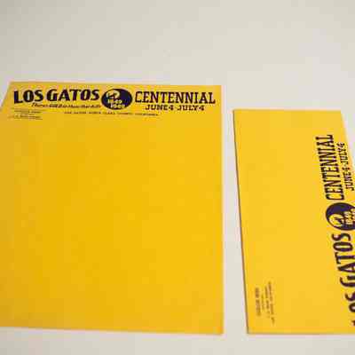 Los Gatos Centennial Envelope and Paper