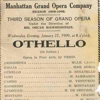 Manhattan Opera House Program, "Othello"