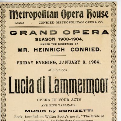 Lucia di Lammermoor Program, 1904