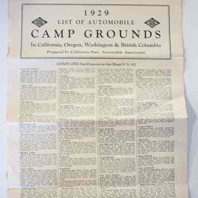 List of Automobile Camp Grounds