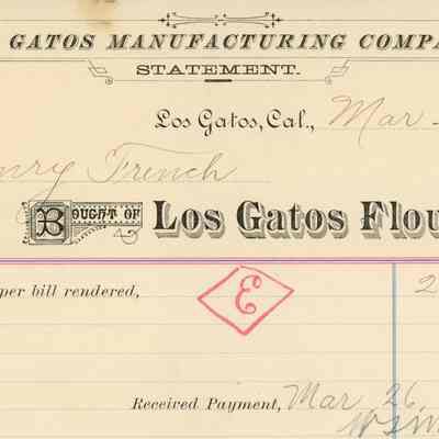 Los Gatos Manufacturing Co. Receipt