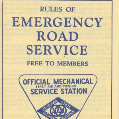 Rules of Emergency Road Service Booklet