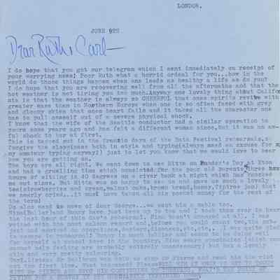 Letter from Diana Menuhin to Ruth and Carl Coate