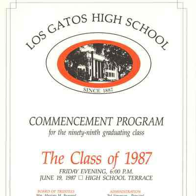 LGHS 1987 Commencement Program