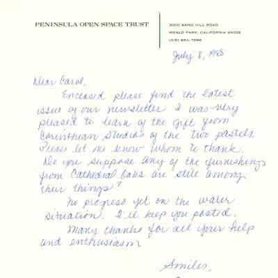 Letter to Carol Coate