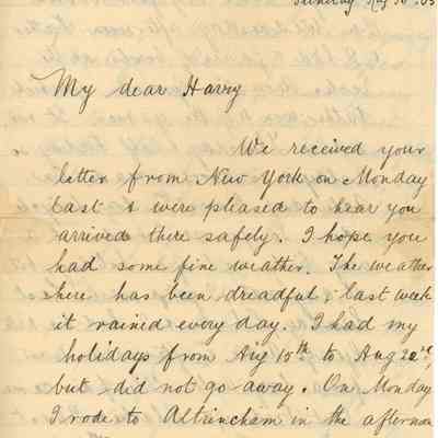 Archie Hallawell to Harry Hallawell