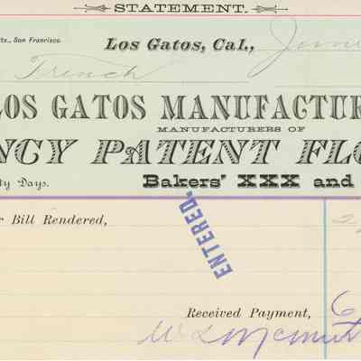 Los Gatos Manufacturing Co. Receipt