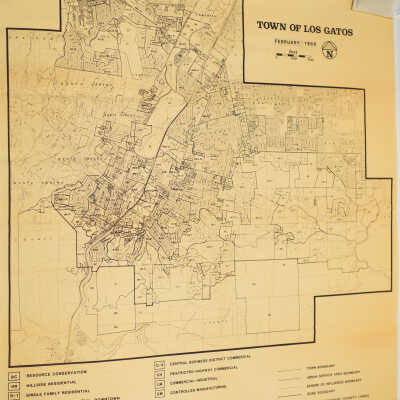 Town of Los Gatos Zoning Map, 1988
