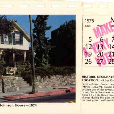 Los Gatos Landmark Calendar-Postcard, March 1978