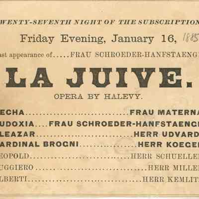Opera Program, La Juive